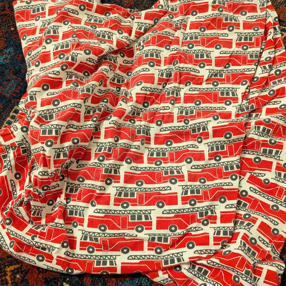 Red Fire Truck Patterned Crib Sheet